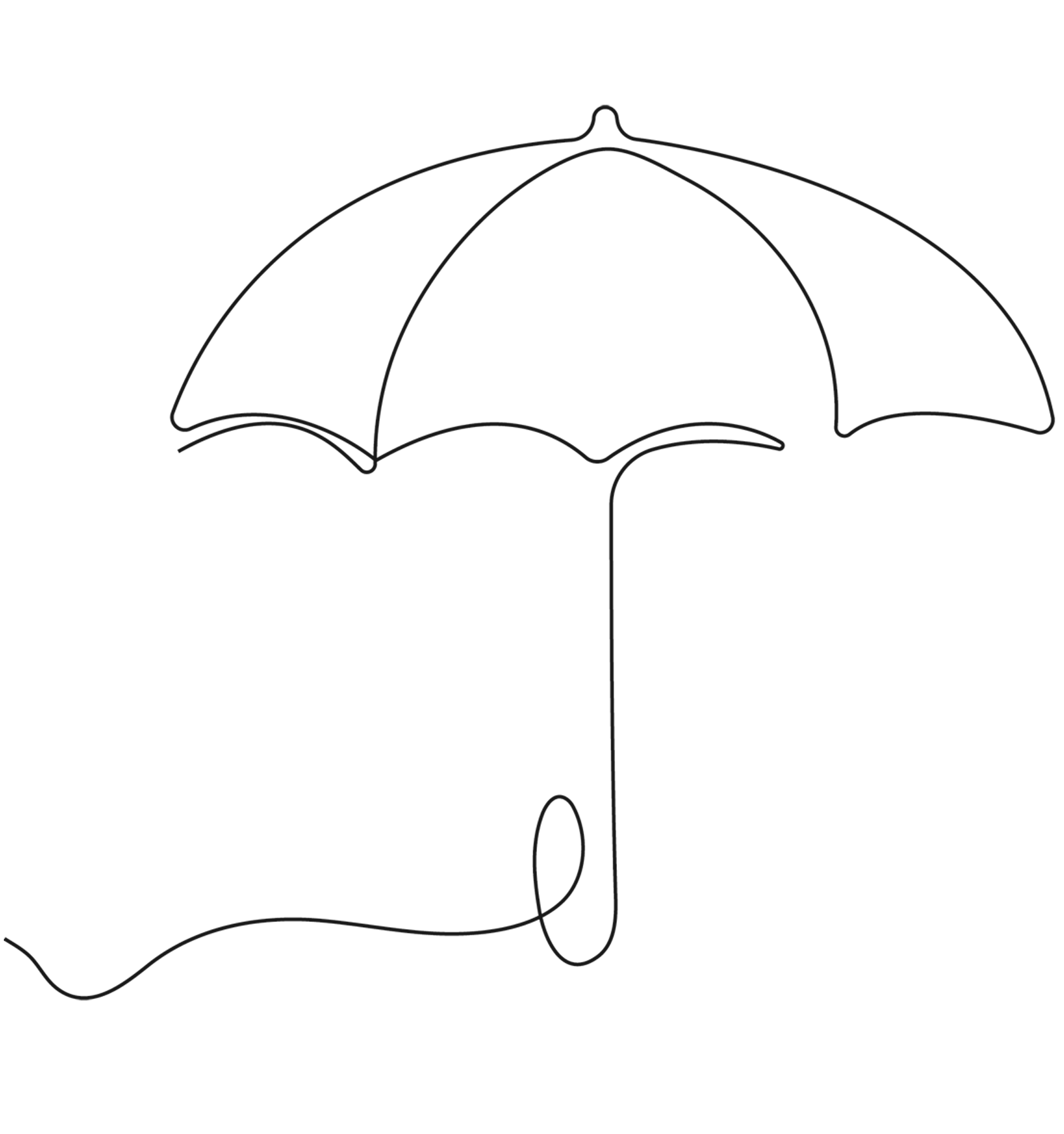Zechnung eines Regenschirms