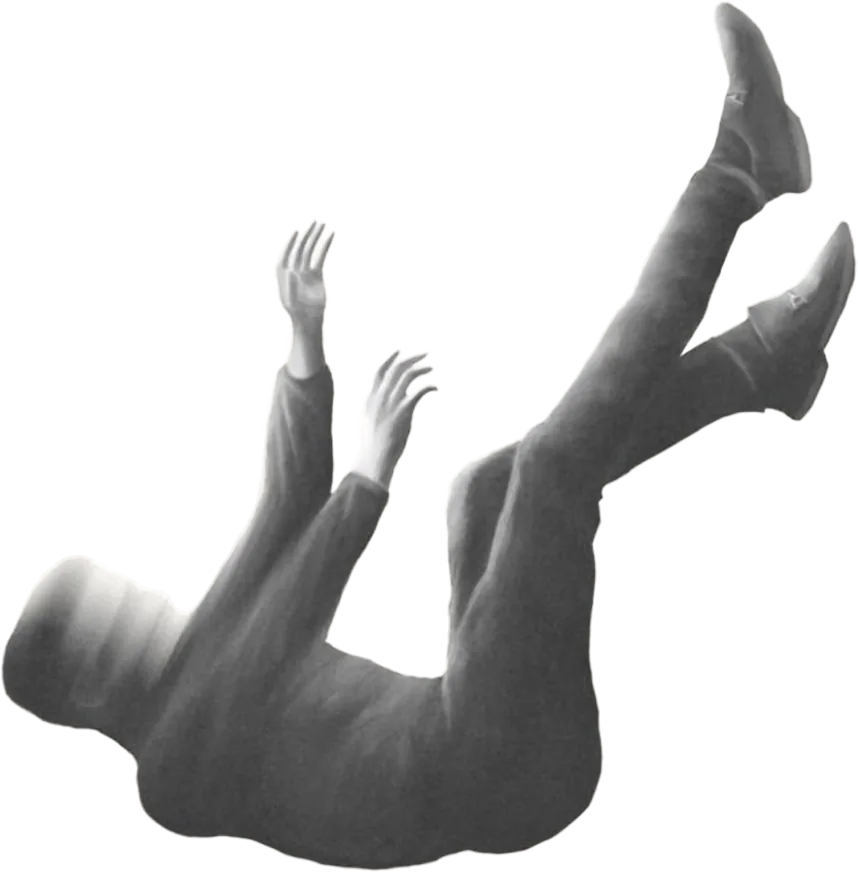 verschwommene fallende Person